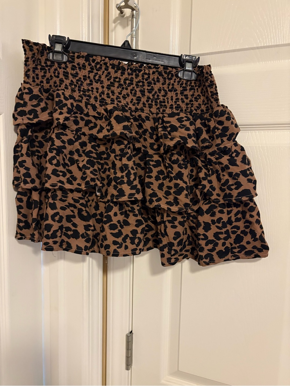 Sincerely Jules Leopard Ruffled Mini Skirt - Brown & Black
